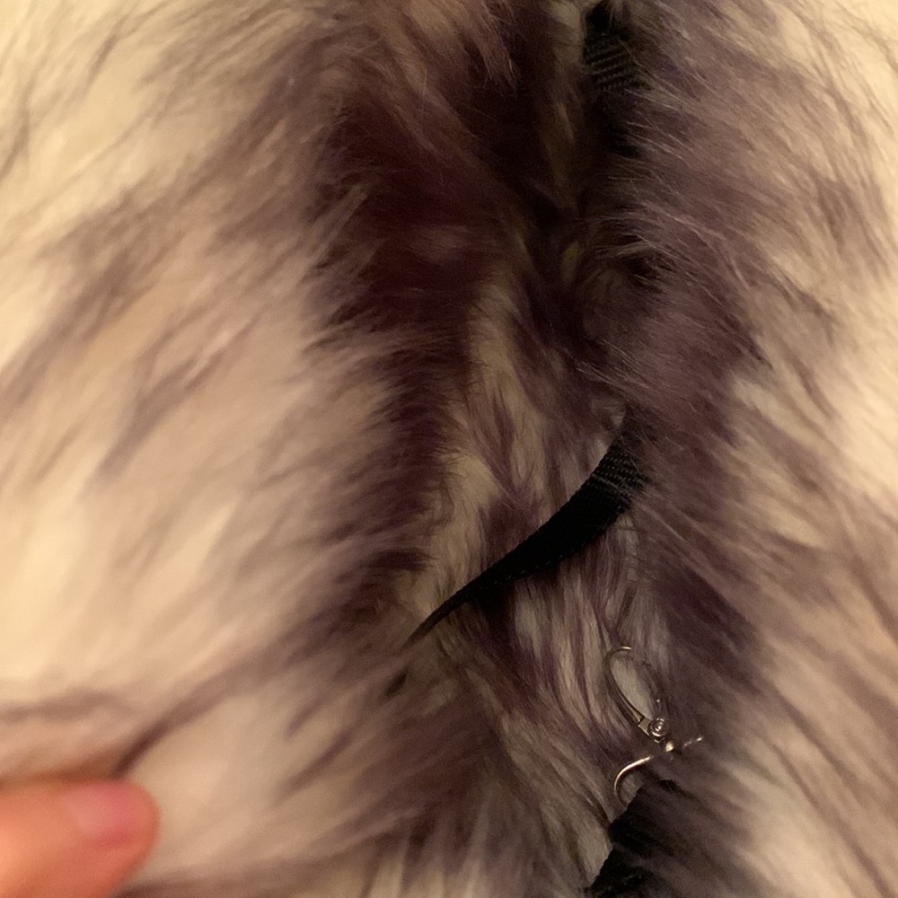 NWT designer inspired faux black leather with faux fur pet carrier. - Picture 6 of 10